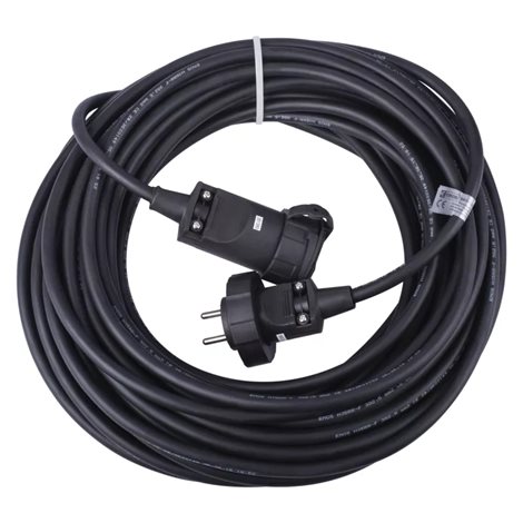 PM1011 Venkovní prodlužovací kabel 20m, 1zásuvka, černý, guma, 230V, 2,5mm2