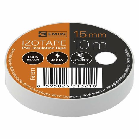 F61511 IZOLAČNÍ PÁSKA PVC 15/10 BÍLÁ 4