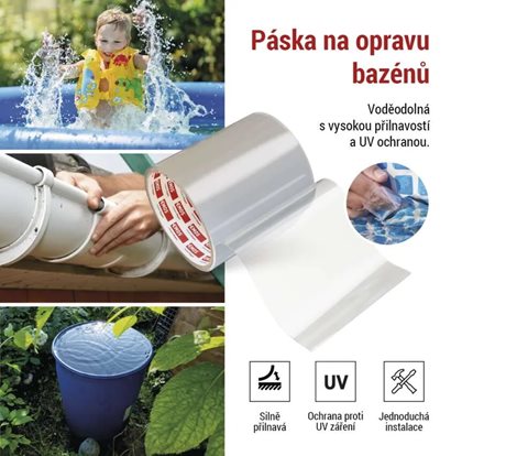 F6100 Opravná lepící páska na bazény, 1 m x 100 mm, průhledná 3