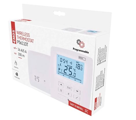 P5611OT Pokojový programovatelný bezdrátový OpenTherm termostat P5611OT 5