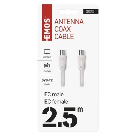 S30200 Anténní koaxiální kabel stíněný 2,5m – rovné vidlice 5