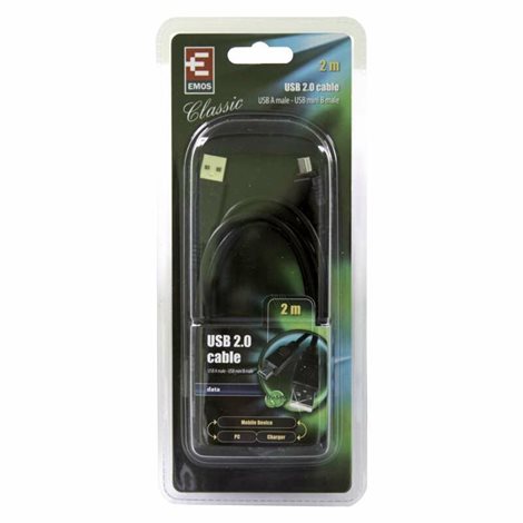 SB7302 USB kabel 2.0 A vidlice - mini B vidlice 2m 2