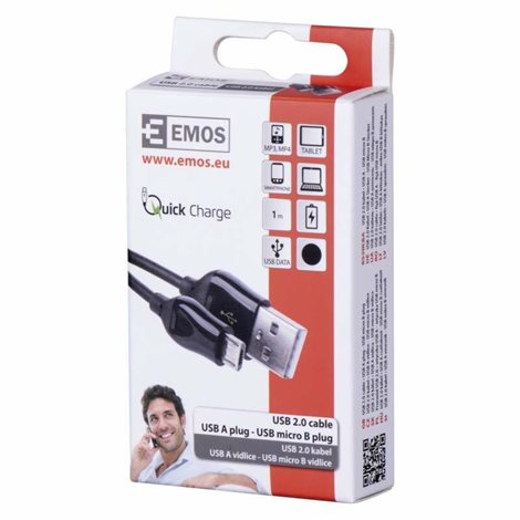 SM7004B USB 2.0 A/M-MICRO B/M 1M ČERNÁ 2