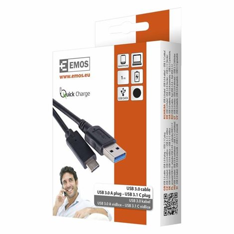 SM7021BL USB 3.0 A/M - USB 3.1 C/M 1M B 3