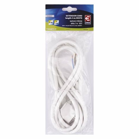 S14323 Flexo šňůra PVC 3x 1,5mm2, 3m, bílá 3