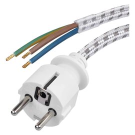 S00003 Flexo šňůra opředená 3x 0,75mm2 k žehličce, 2,4m