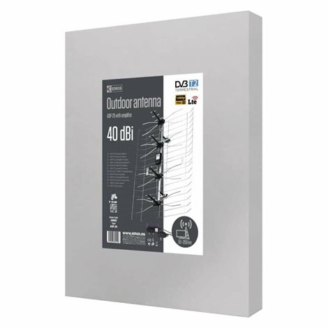 J0665 Anténa venkovní EM-025, 0–100 km, DVB-T2, DAB, filtr LTE/4G 3