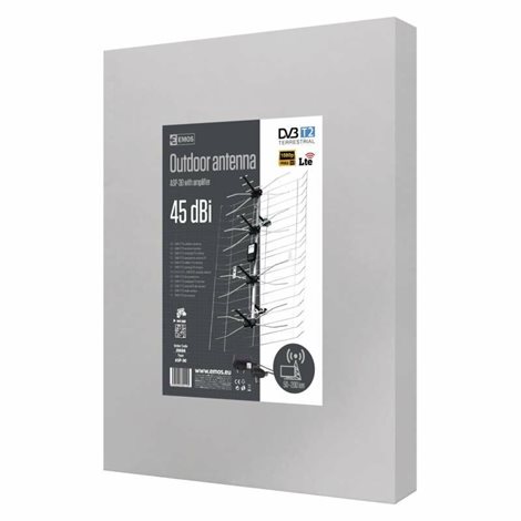 J0666 Anténa venkovní EM-030, 0–100 km, DVB-T2, DAB, filtr LTE/4G 3
