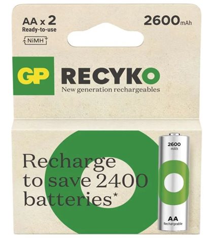 B25272 GP nabíjecí baterie ReCyko 2600 AA (HR6) 2PP 2