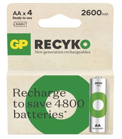 B25274 GP nabíjecí baterie ReCyko 2600 AA (HR6) 4PP 2