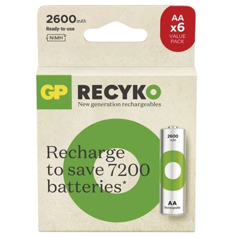 B2527V Nabíjecí baterie GP ReCyko 2600 AA (HR6), 6 ks 2