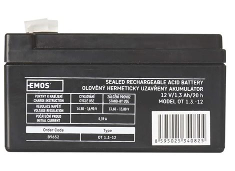 B9652 Bezúdržbový olověný akumulátor 12 V/1,3 Ah, faston 4,7 mm 2
