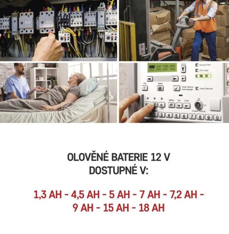 B9653 Bezúdržbový olověný akumulátor 12 V/4,5 Ah, faston 4,7 mm 4