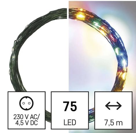 D3AM02 75LED XMAS NANO 7,5M G IP44 MC 5