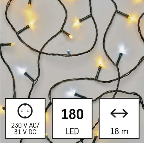 D4AN03 180LED XMAS CLS TIMER 18M WW/CW FLASH 3