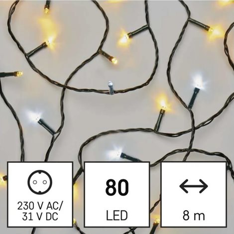 D4AN04 80LED XMAS CLS TIMER 8M WW/CW 3