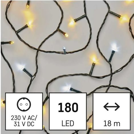 D4AN06 180LED XMAS CLS TIMER 18M WW/CW 4