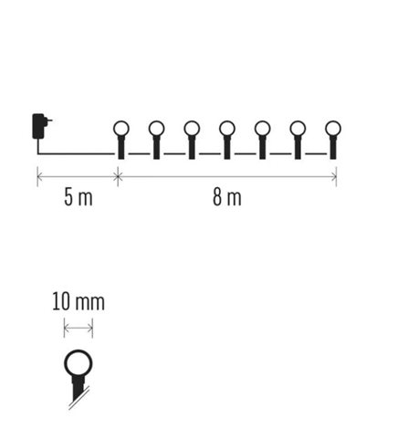 D5AC02 80LED XMAS CHERRY TIMER 8M CW 4