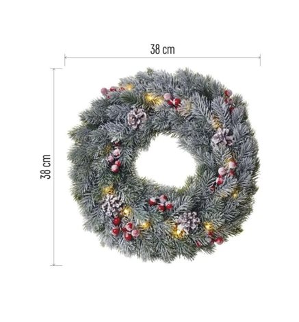 DCTW06 20LED XMAS WREATH DECO 2AA WW 3