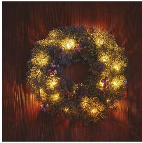 DCTW06 20LED XMAS WREATH DECO 2AA WW 4