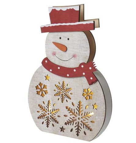DCWW07 5LED XMAS  WOOD SNOWMAN 2AA T WW 2