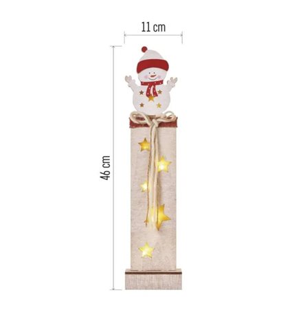 DCWW12 5LED XMAS  WOOD SNOWMEN 2AA T WW 2