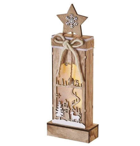 DCWW13 3LED XMAS  WOOD STAR 2AA T WW 2