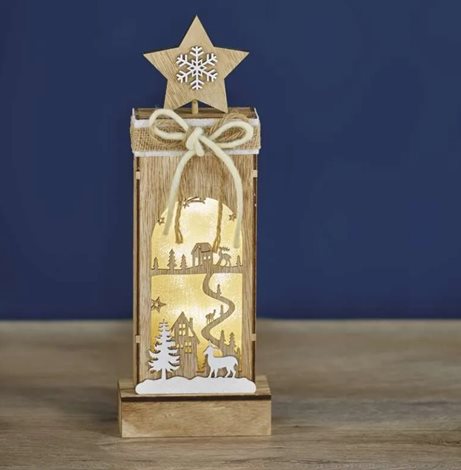 DCWW13 3LED XMAS  WOOD STAR 2AA T WW 4