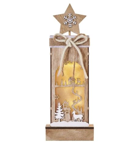 DCWW13 3LED XMAS  WOOD STAR 2AA T WW 1