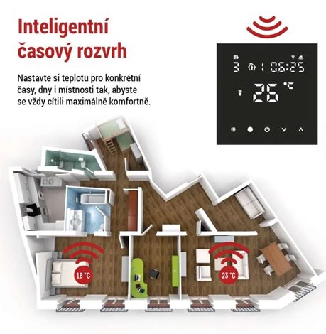 P56201BUF Podlahový programovatelný drátový WiFi GoSmart termostat P56201BUF 7