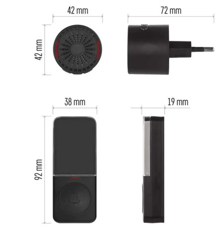 P5734B Domovní bezdrátový zvonek do zásuvky 2