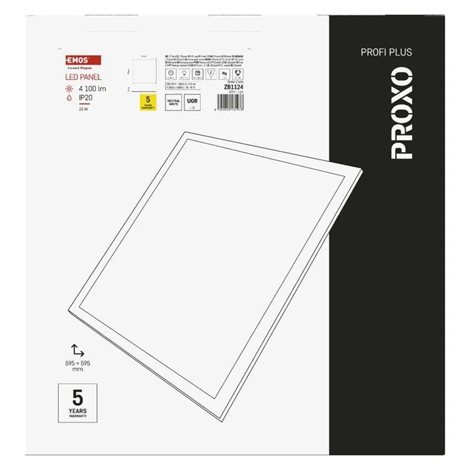 ZB1124 LED panel PROXO 60×60, čtvercový vestavný bílý, 33W neutrální bílá 10