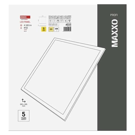ZB1223 LED panel MAXXO 60×60, čtvercový vestavný bílý, 36W teplá b. UGR 10