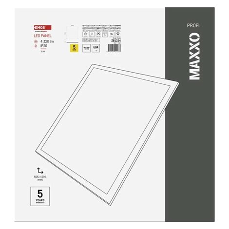 ZB1224 LED PANEL MAXXO V.Č 60×60 36W 4320LM IP20 NW UGR 9