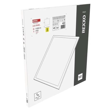 ZB2224 LED panel REXXO backlit 60×60, čtvercový vestavný bílý, 36W neutr. b. UGR 11