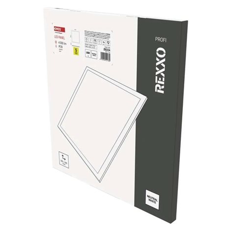 ZB2224 LED panel REXXO backlit 60×60, čtvercový vestavný bílý, 36W neutr. b. UGR 12