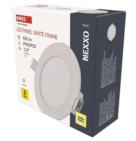 ZD1124 LED podhledové svítidlo NEXXO bílé kruh 7W, 450lm, 3000K, IP40, 12cm 10