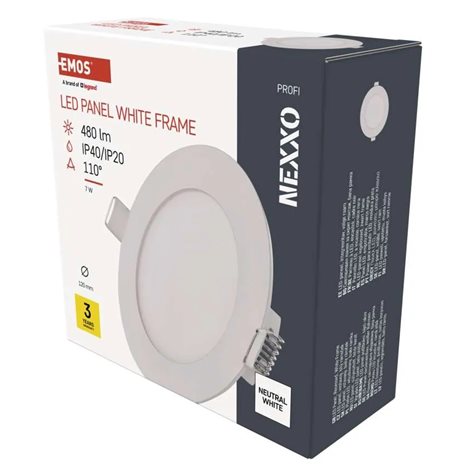 ZD1125 LED podhledové svítidlo NEXXO bílé kruh 7W, 480lm, 4000K, IP40, 12cm 10