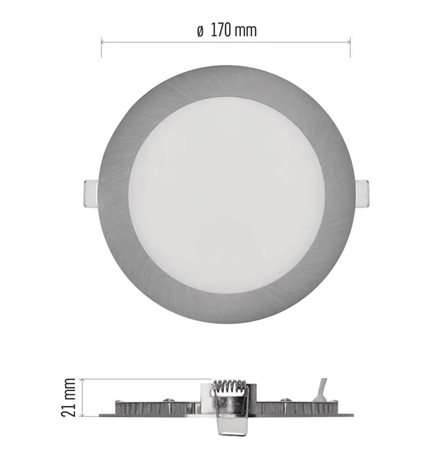 ZD1233 LED podhledové svítidlo NEXXO stříbrné kruh 12,5W, 1050lm, IP40, 3000-4000K, 17cm 10
