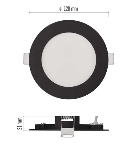 ZD1323 LED podhledové svítidlo NEXXO černé kruh 7W, 480l, 3000-4000K, IP40, 12cm 10