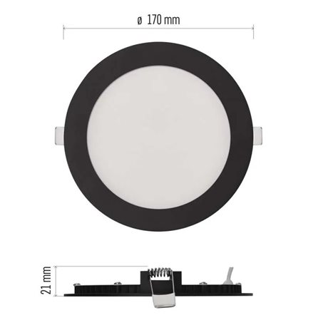 ZD1333 LED podhledové svítidlo NEXXO černé kruh 12,5W, 1050lm, 3000-4000K, IP40, 17cm 10