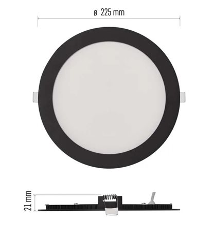 ZD1343 LED podhledové svítidlo NEXXO černé kruh 18W, 1600lm, 3000-4000K, IP40, 22,5cm 10