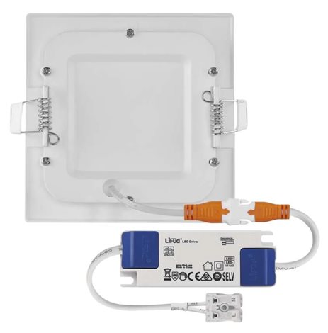 ZD2124 LED podhledové svítidlo NEXXO bílé čtverec 7W, 450lm, 3000K, IP40, 12x12cm 8