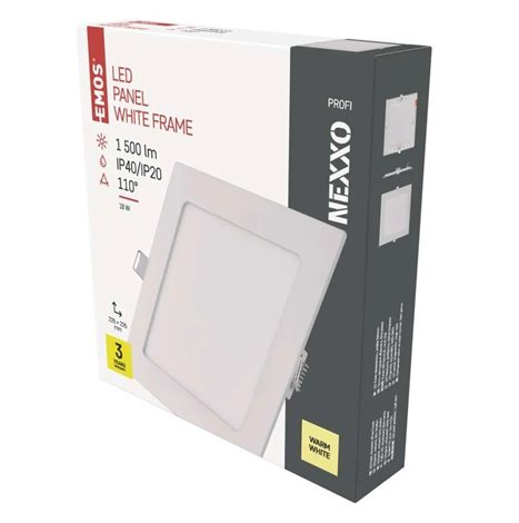 ZD2144 LED podhledové svítidlo NEXXO bílé čtverec 18W, 1500lm, 3000K, IP40, 22,5x22,5cm 11