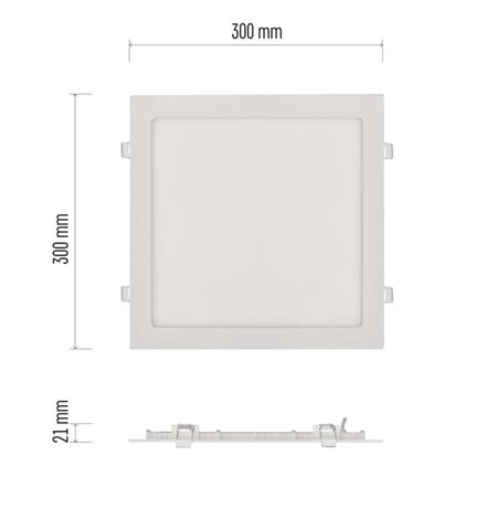 ZD2154 LED podhledové svítidlo NEXXO bílé čtverec 25W, 2000lm, 3000K, IP40, 30x30cm 9