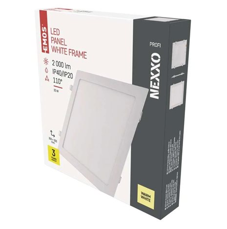 ZD2154 LED podhledové svítidlo NEXXO bílé čtverec 25W, 2000lm, 3000K, IP40, 30x30cm 11