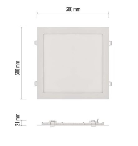 ZD2155 LED podhledové svítidlo NEXXO bílé čtverec 25W, 2100lm, 4000K, IP40, 30x30cm 9