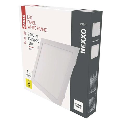 ZD2155 LED podhledové svítidlo NEXXO bílé čtverec 25W, 2100lm, 4000K, IP40, 30x30cm 11