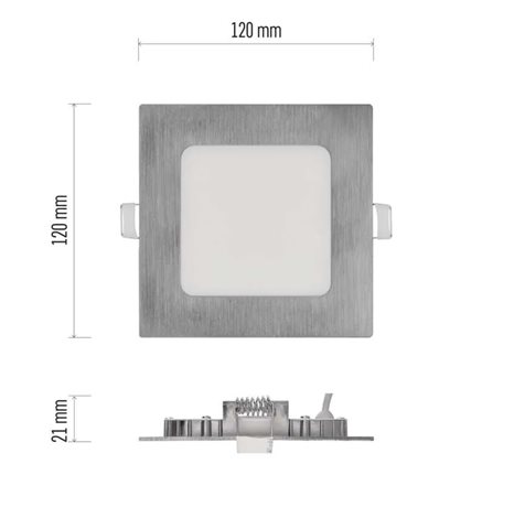 ZD2223 LED podhledové svítidlo NEXXO stříbrné čtverec, 12x12cm, 7W, 480lm, 3000-4000K 9