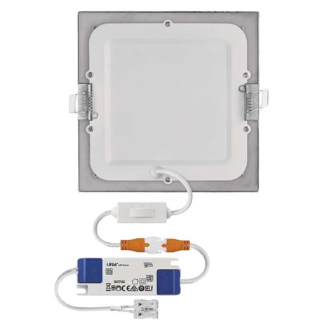 ZD2233 LED podhledové svítidlo NEXXO stříbrné čtverec, 17x17cm, 12,5W, 1050lm, 3000-4000K 8